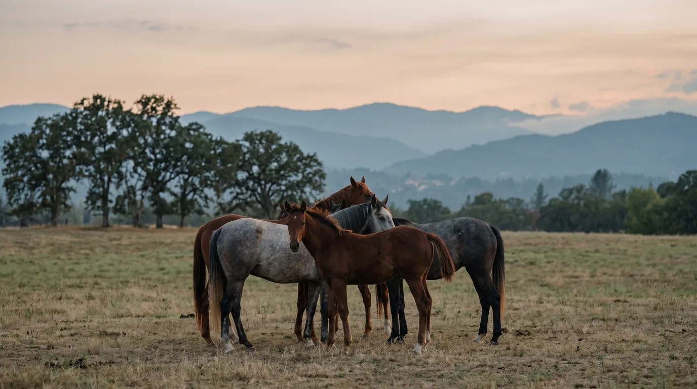 Chevaux en liberté, Poney Club du Val de Saône, Rhône